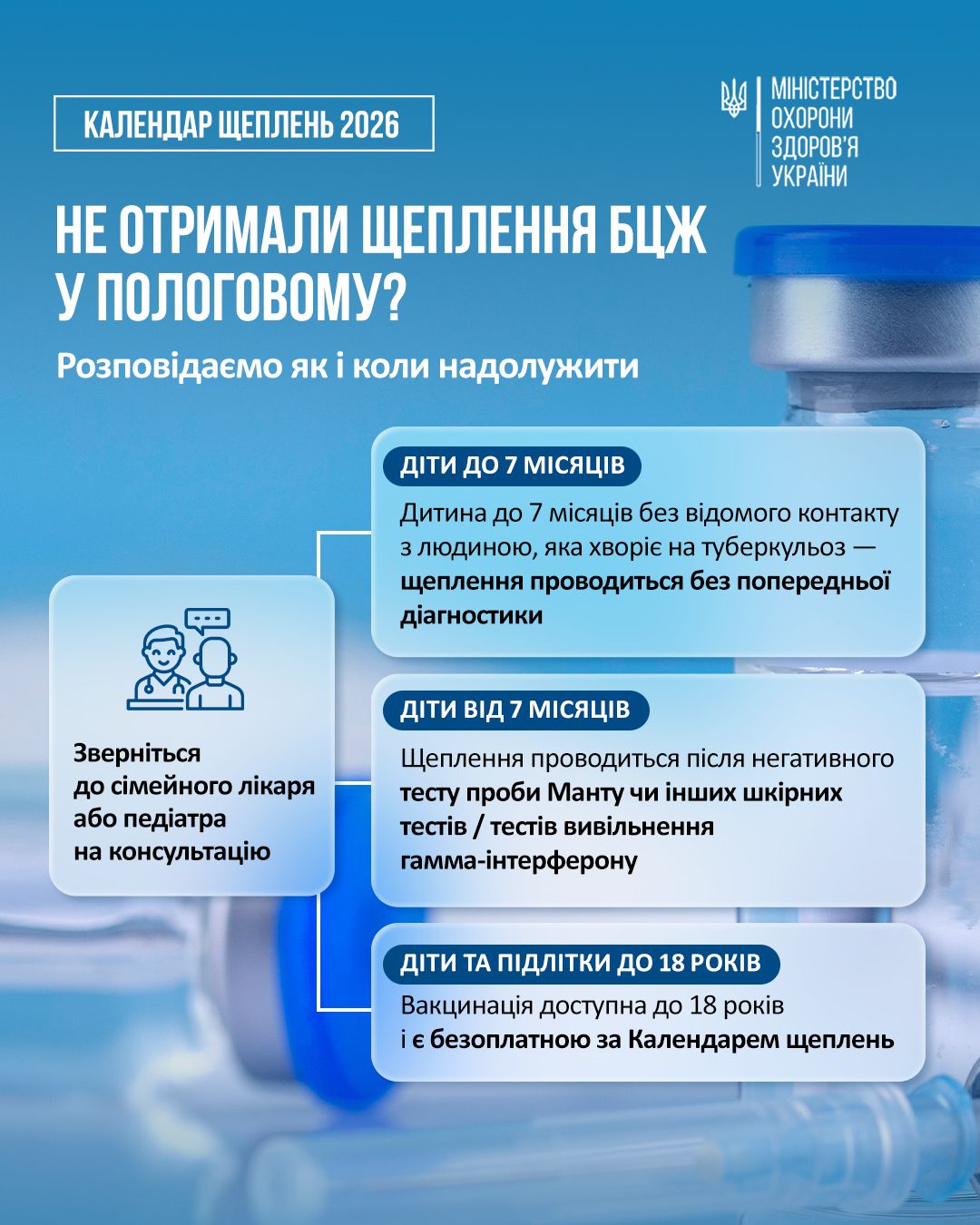 Створення захисту дитини від туберкульозу розпочинають з перших днів життя Створення захисту дитини від туберкульозу розпочинають з перших днів життя
