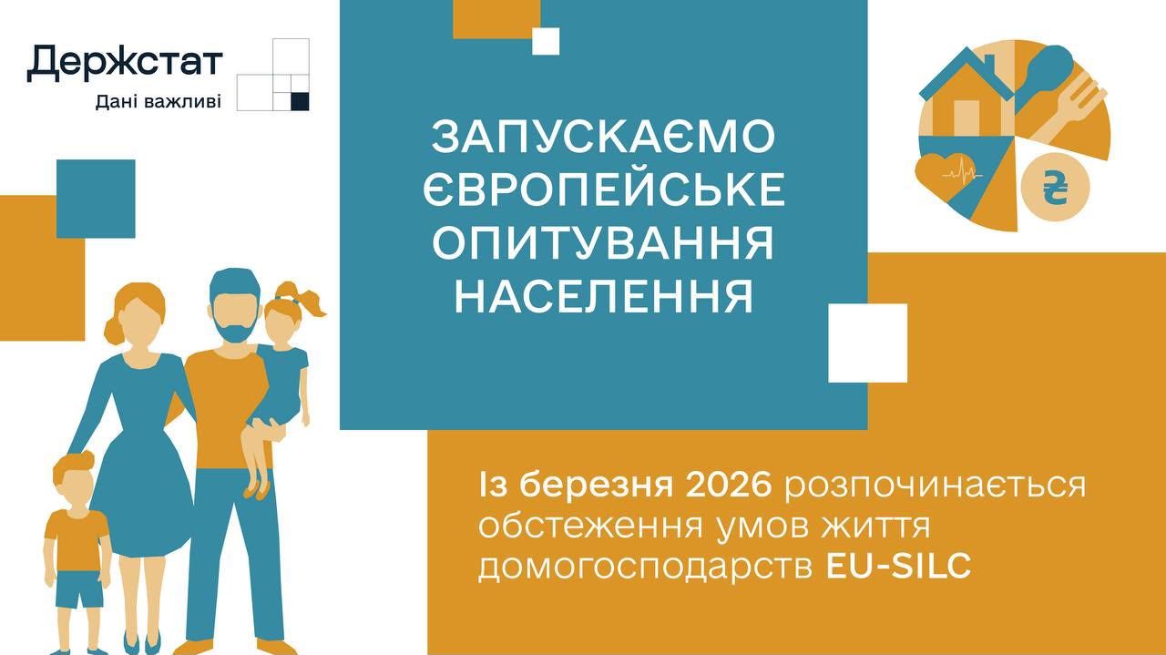 Держстат проводить обстеження доходів та умов життя EU-SILC