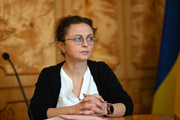  Учасниця круглого столу щодо соціального захисту осіб з інвалідністю