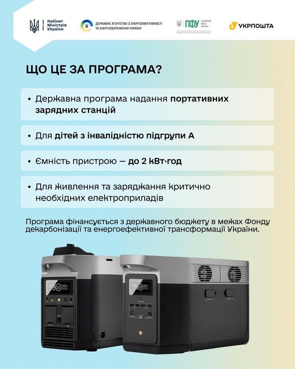 270 родин Закарпаття вже подали заявки на отримання безоплатних зарядних станцій для дітей з інвалідністю