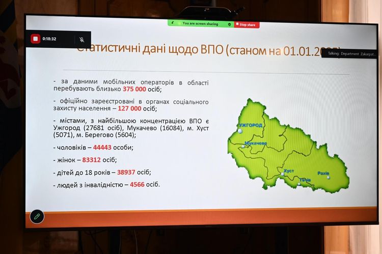 Затверджено оновлений склад Ради з питань ВПО при Закарпатській ОВА
