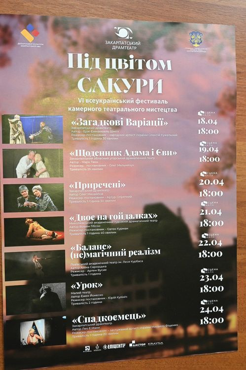 В Ужгороді відбудеться VI фестиваль камерних вистав «Під цвітом сакури»